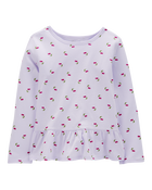 Kid Cherry Print Peplum Top, image 1 of 3 slides