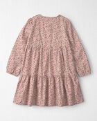 Girls Organic Cotton Dobby Dress in Floral, image 2 of 5 slides