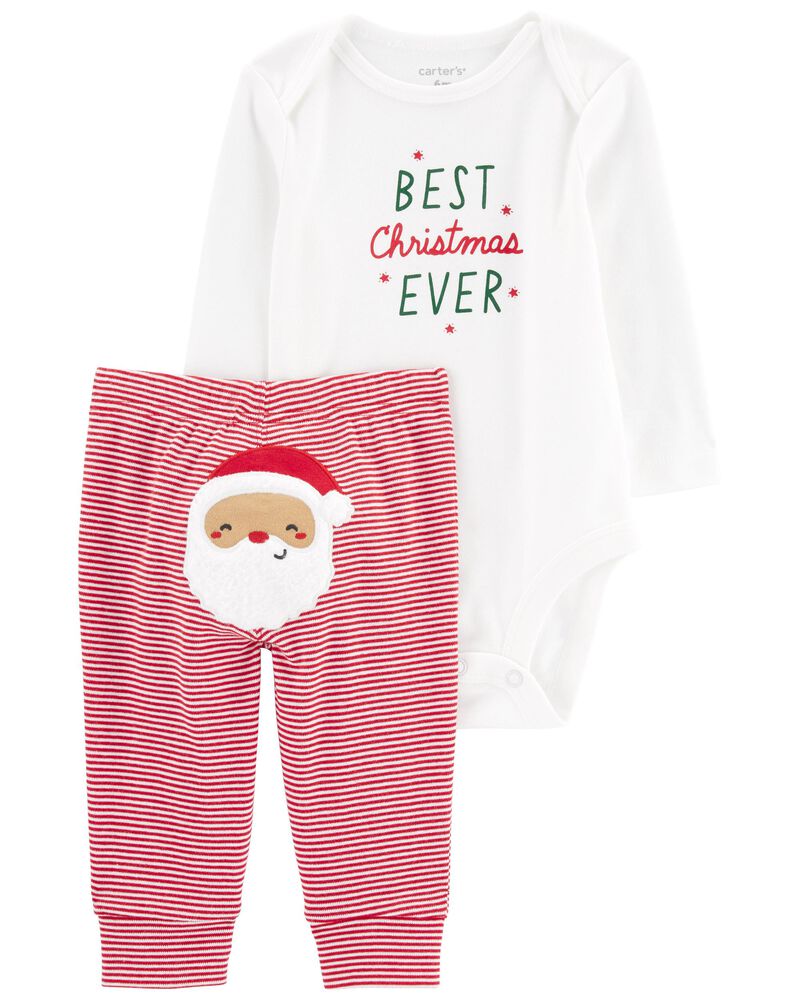 2-Piece Holiday Bodysuit Pant Set, image 1 of 3 slides