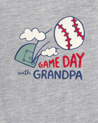 Baby 'Gameday With Grandpa' Graphic Bodysuit - Grey, image 2 of 3 slides