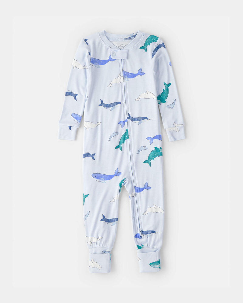 Baby Whale PurelySoft Snug Fit 1-Piece Pyjama - Blue, image 1 of 9 slides