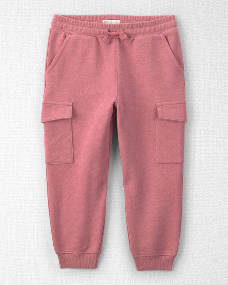 Toddler Girl Organic Cotton French Terry Cargo Pants, image 1 of 5 slides
