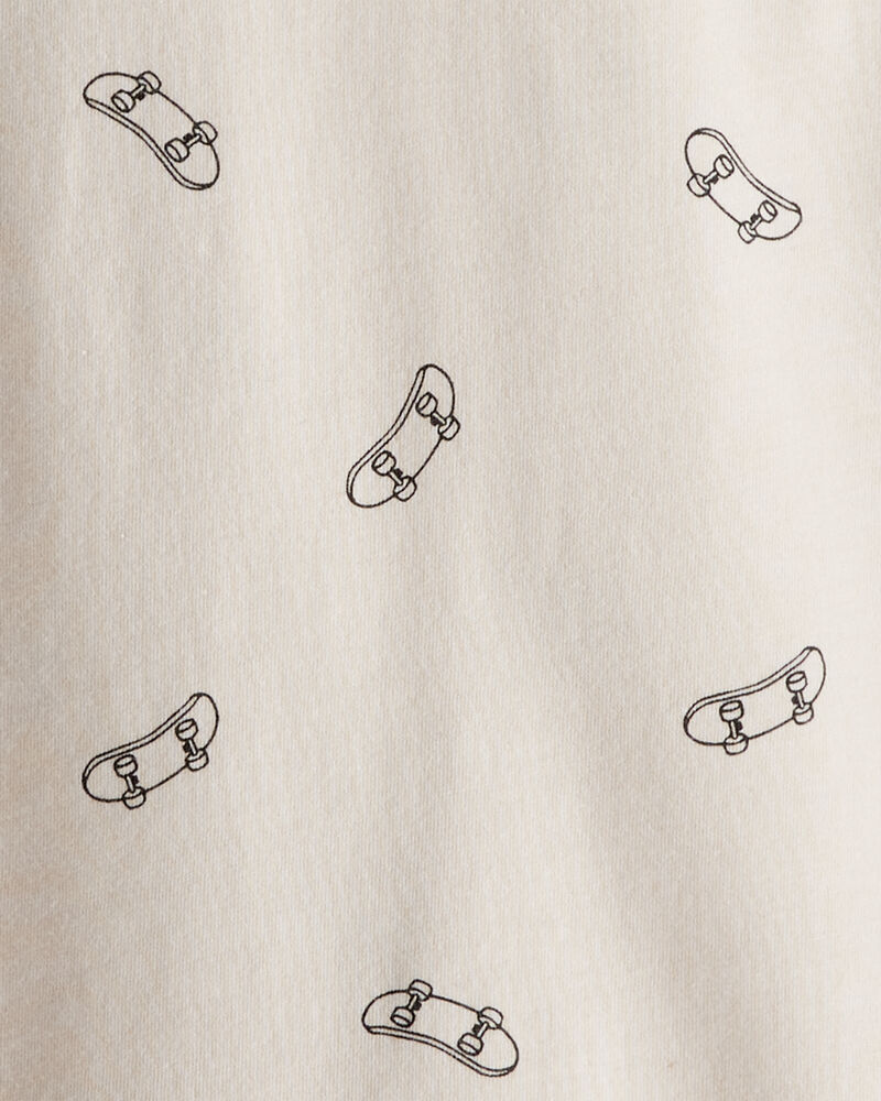 Boys Skateboard Print Long-Sleeve Graphic Tee - Brown, image 2 of 3 slides