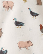 Baby Organic Cotton Sleepers in Farm Friends, image 3 of 3 slides