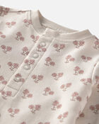 B&eacute;b&eacute; fille - Combinaison en jersey bouclette de coton biologique &agrave; motif floral, image 3 sur 4 diapositives