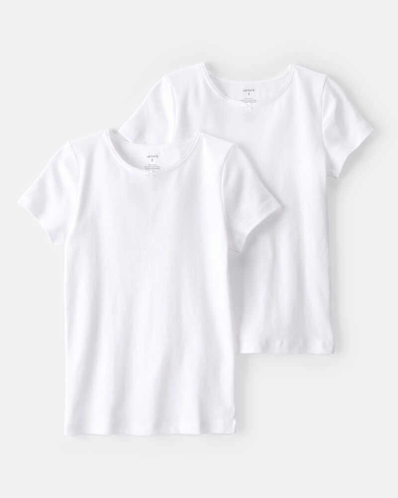 Girls 2-Pack Cotton Undershirts, image 1 of 2 slides