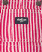 Baby Boy Hickory Stripe Overalls - Red/White, image 3 of 4 slides