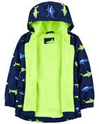 Toddler Shark Print Rain Jacket, image 2 of 3 slides