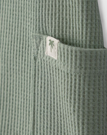 Baby Boy Solid Thermal Sleeveless Romper - Green, 