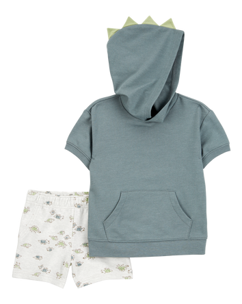 Toddler 2-Piece Dinosaur Hooded Outfit Set, 
