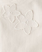 Toddler Floral Embroidered Iconic Denim Wide Leg Jeans - Cream, image 4 of 5 slides