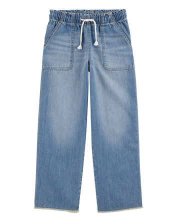 Kid Pull-On Wide Leg Denim Pant, 