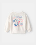 Baby Girl Mermaid French Terry Pullover Sweatshirt - Ivory, image 2 of 6 slides
