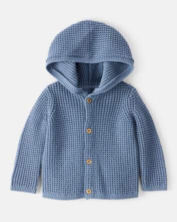 Baby Hooded Cotton Cardigan, 