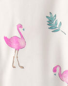 Baby Girl Flamingo PurelySoft 2-Way Zip Snug Fit Sleeper - Ivory, image 4 of 9 slides