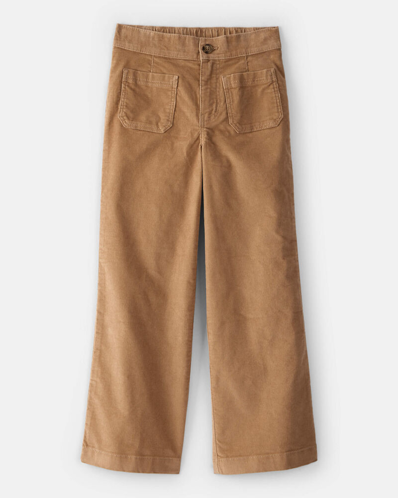 Girls Corduroy Wide-Leg Pants - Brown, image 1 of 4 slides