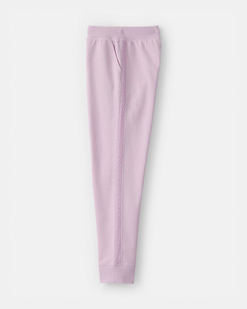 Filles - Pantalon de jogging en tricot avec cordon de serrage - Mauve, image 3 sur 4 diapositives