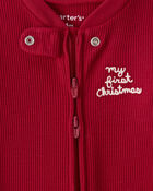 Baby My First Christmas Cotton Sleeper - Red, image 3 of 5 slides