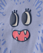 Tout-petit fille - Pyjama ajust&eacute; 4 pi&egrave;ces en 100 % coton &agrave; motif monstre - Bleu/Cr&egrave;me, image 2 sur 5 diapositives