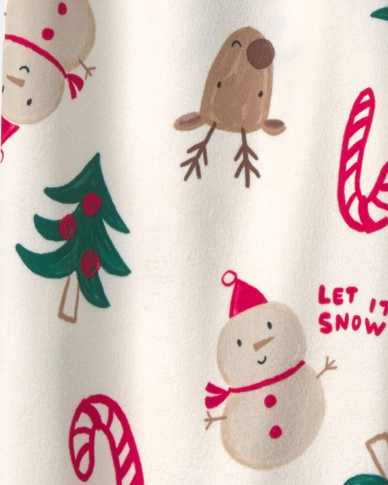 Kids Christmas Icon Fleece Loose Fit Pyjama Bottoms - Cream, image 3 of 4 slides