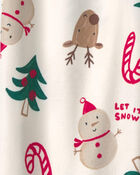Kids Christmas Icon Fleece Loose Fit Pyjama Bottoms - Cream, image 3 of 4 slides