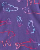 Baby Girl Polar Bear & Penguin 100% Cotton Snug Fit 4-Piece Pyjamass - Purple, image 3 of 4 slides