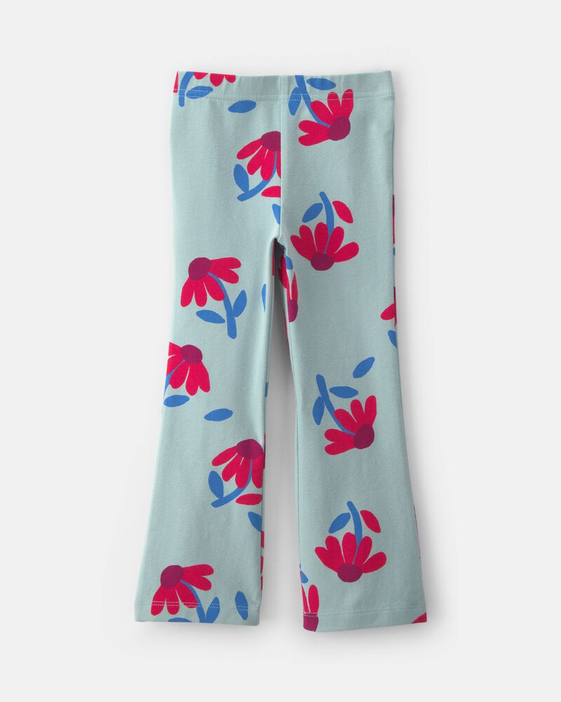 Toute-petite fille - Legging extensible &agrave; jambe &eacute;vas&eacute;e &agrave; motif floral - Bleu/Rouge, image 2 sur 3 diapositives