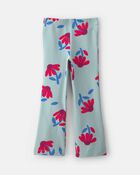 Toute-petite fille - Legging extensible &agrave; jambe &eacute;vas&eacute;e &agrave; motif floral - Bleu/Rouge, image 2 sur 3 diapositives