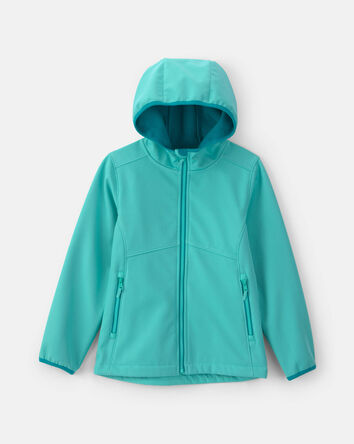 Girls Quilted Mid Weight Jacket- Aqua, 