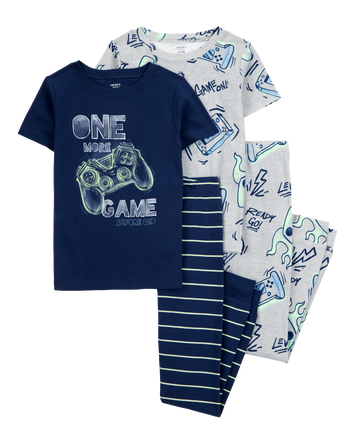 Kid 4-Piece Gamer Cotton Pyjamas, 