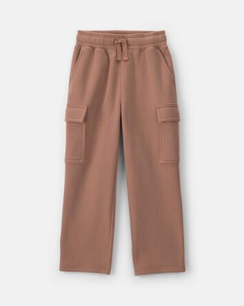 Boys Fleece Cargo Pants - Tan, 