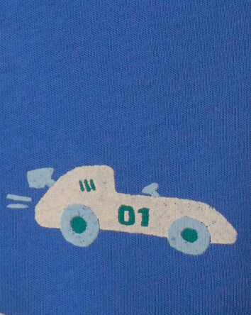 B&eacute;b&eacute; gar&ccedil;on - Chandail &agrave; capuchon en molleton avec fermeture &agrave; glissi&egrave;re &agrave; motif voiture de course &ndash; Bleu, 