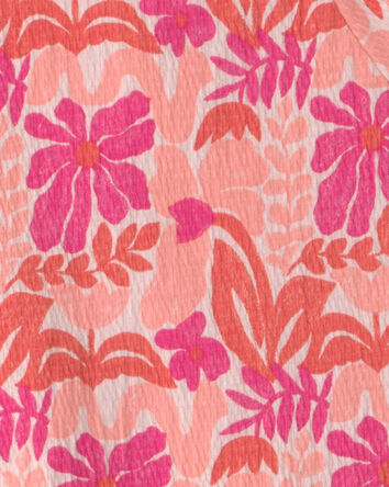 Girls Tropical Short-Sleeve Top & Short Set - Pink, 