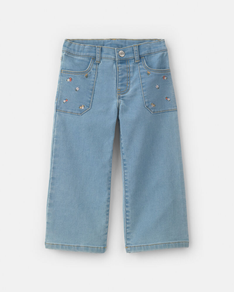 Tout-petit fille - Jeans &agrave; jambe large - D&eacute;lav&eacute; clair, image 1 sur 3 diapositives