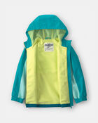Girls Midweight Fleece Lined Ocean Jacket- Aqua/Blue, image 2 of 3 slides