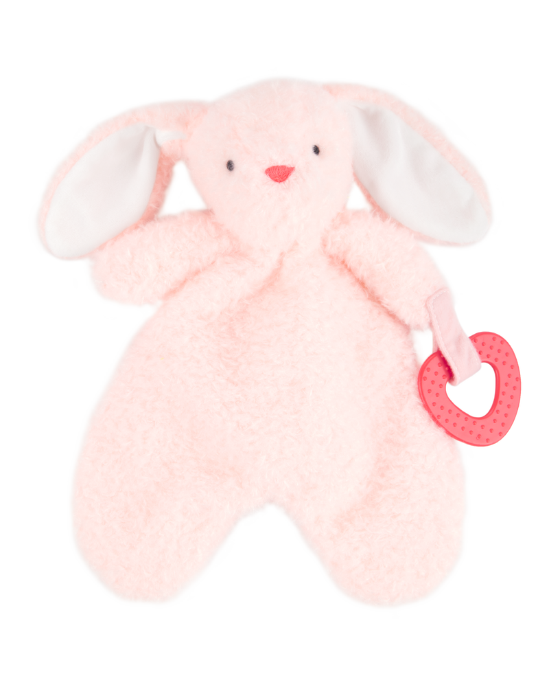 B&eacute;b&eacute; Jouet de dentition &agrave; lapin en peluche - Rose, image 1 sur 2 diapositives