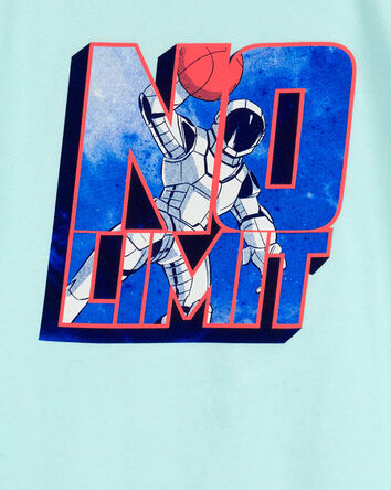T-shirt à imprimé d’astronaute et basketball, 