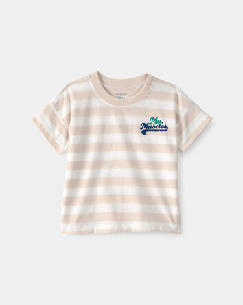 B&eacute;b&eacute; gar&ccedil;on - T-shirt &agrave; rayures &laquo;Mr. Muscles&raquo; - Beige, 