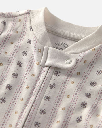 Baby Girl Organic Cotton Pointelle Pyjamas, 