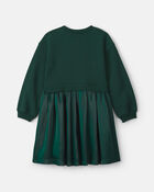 Filles - Robe superpos&eacute;e en molleton &agrave; motif boucle &ndash; Vert, image 2 sur 3 diapositives