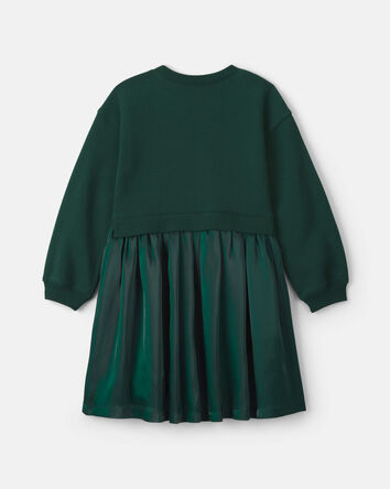 Filles - Robe superpos&eacute;e en molleton &agrave; motif boucle &ndash; Vert, 