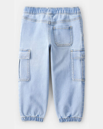 Tout-petit garçon - Pantalon de jogging cargo en denim – Bleu, 