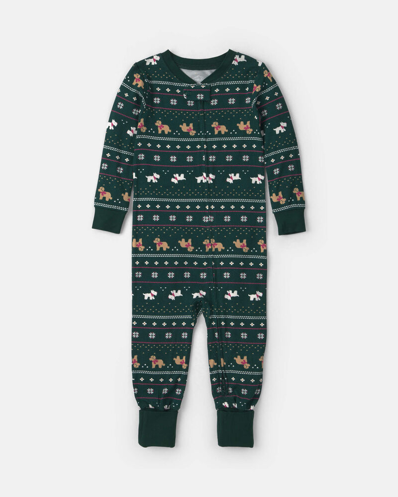 Baby 1-Piece Fair Isle Christmas PurelySoft&trade; Snug Fit Pyjama - Green, image 1 of 9 slides
