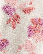 Girls Floral Print Long-Sleeve Sherpa Jacket, image 2 of 3 slides