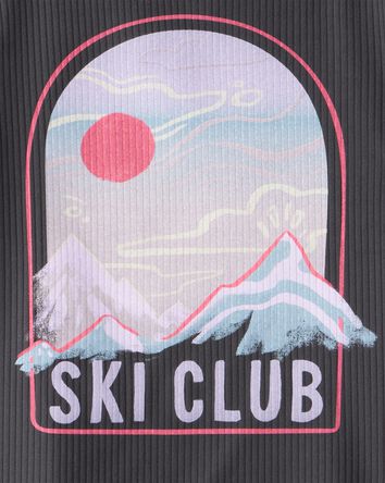 Filles - Haut côtelé à manches longues de style athlétique – Gris, 