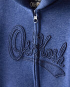 Toddler Boy OshKosh Fleece Logo Zip Jacket - Navy, image 2 of 4 slides