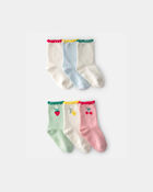 Toddler Girl 6-Pack Fruit Crew Socks, image 1 of 2 slides