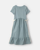 Filles - Robe mi-longue &agrave; n&oelig;ud - Bleu, image 1 sur 6 diapositives