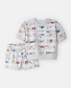 Baby Boy 2-Piece &copy;Disney/Pixar Cars Top & Short Set - Grey, image 1 of 2 slides