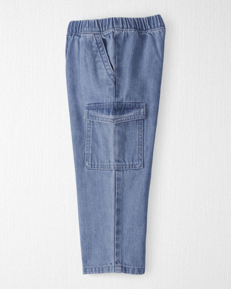 Toddler Organic Cotton Denim Cargo Pants, image 4 of 6 slides
